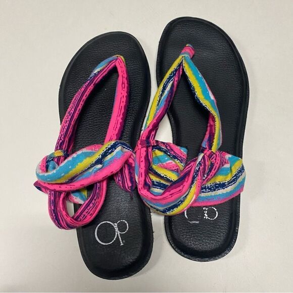 Op Yoga Slingback Sandals Flip Flops Multicolor hot pink womans 8/9 - Picture 1 of 5